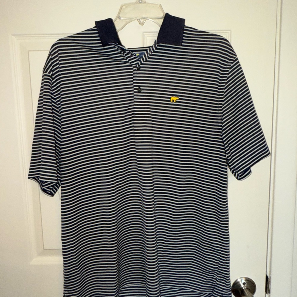 Classic Jack Nicklaus Navy Striped Polo Shirt